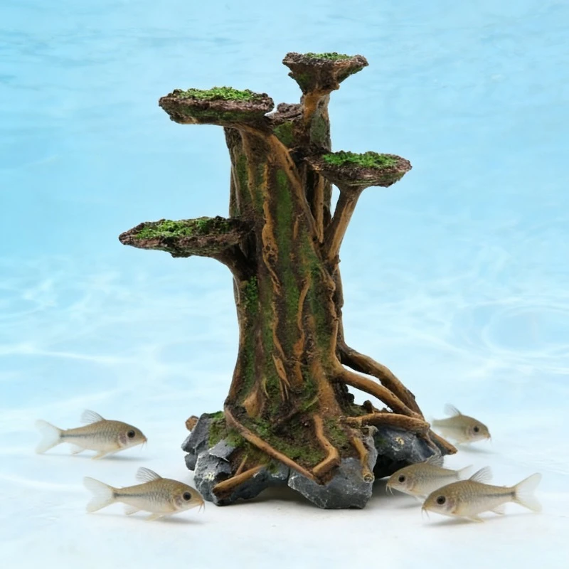 Planted Aquarium With Driftwood - Yapay Yosun Ağacı Kök Ağacı Akvaryum