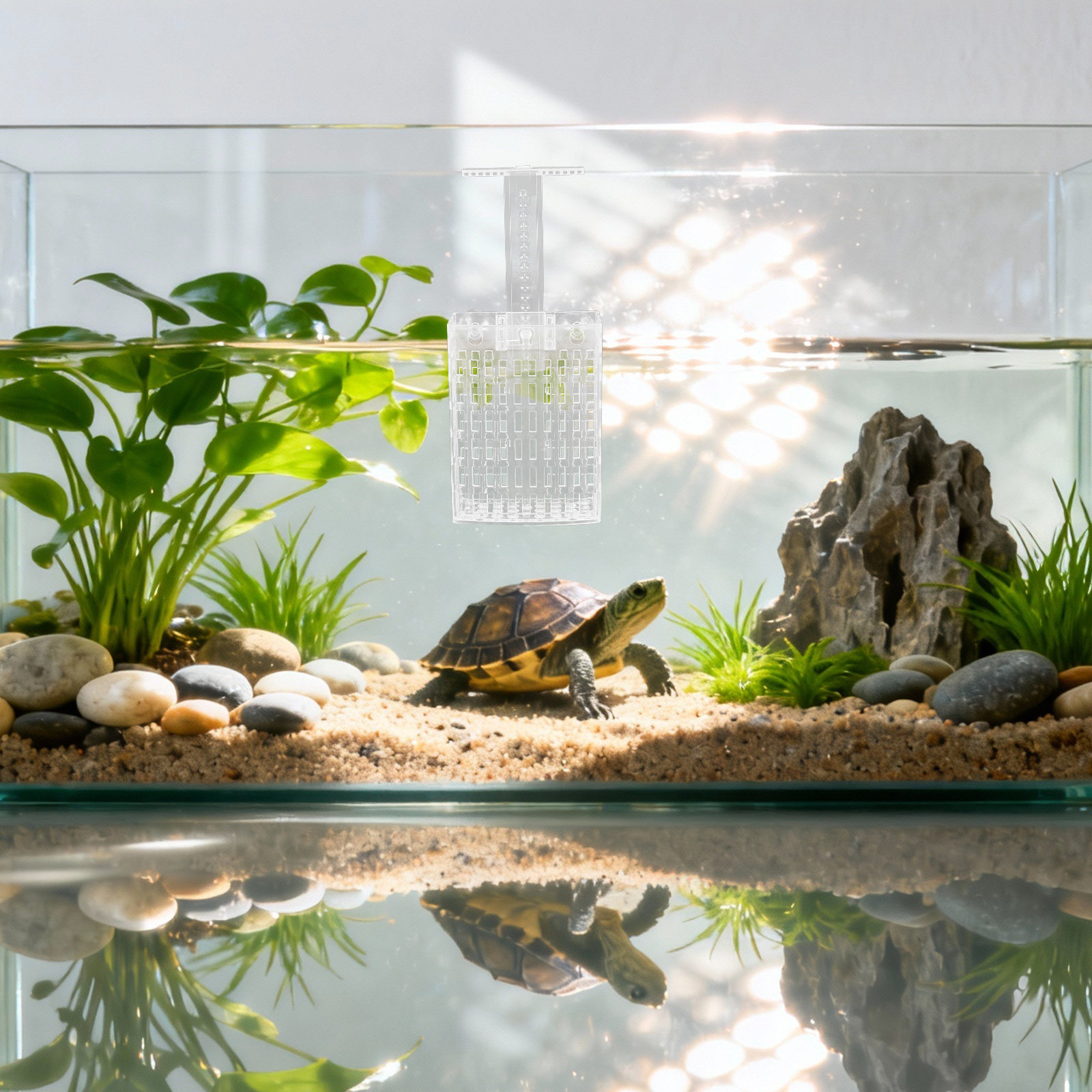 Planted Aquarium With Fish - 2'li Set Şeffaf Akvaryum Bitki Tutucu