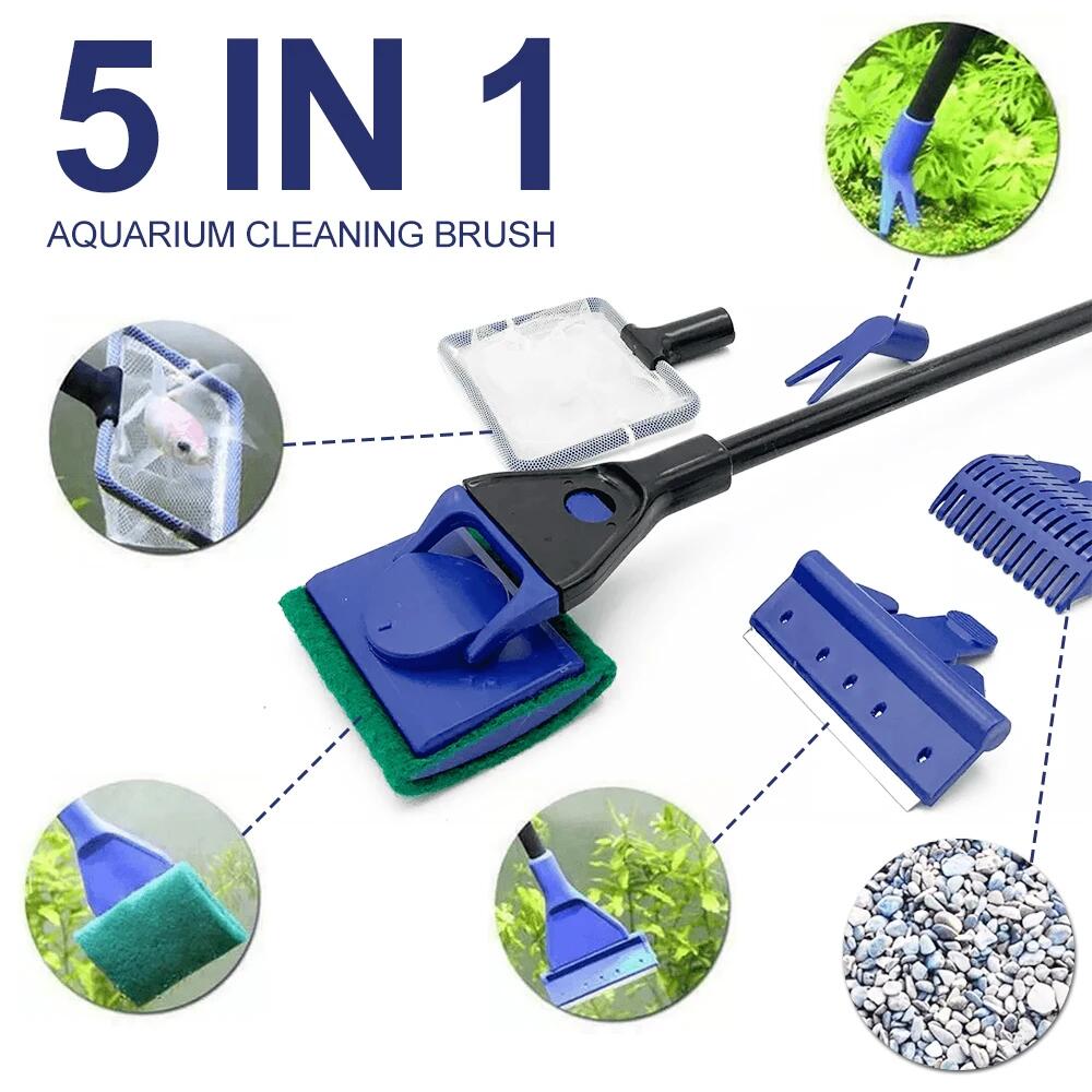 Planted Aquarium With Gravel - 5in1 Akvaryum Temizleme Aracı Bitki Çatal
